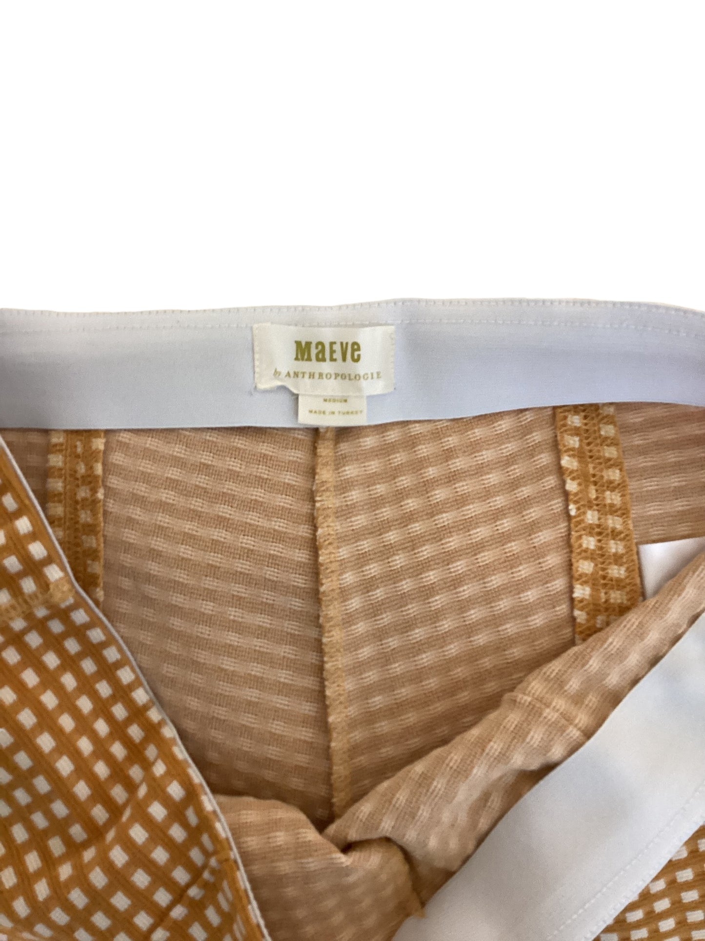 Anthropologie Maeve Knit Capris – Women’s Size Medium – Golden Yellow & White Patterned Cropped Pants