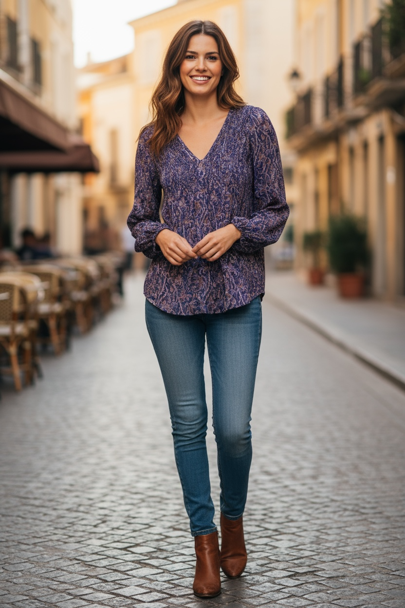 Women’s Lucky Brand Purple Floral Blouse Size SP
