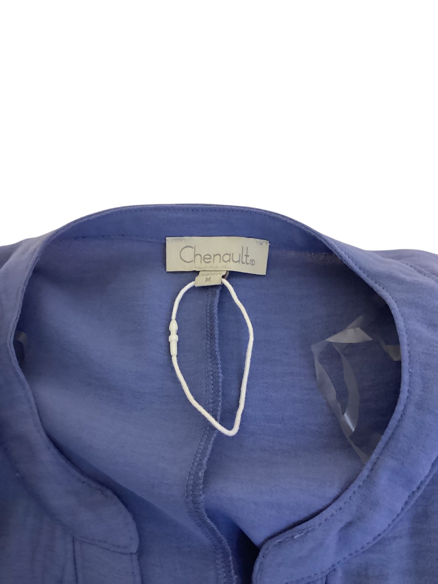 Women’s Chenault Surplus Long Sleeve Wrap Top – Blue | Size Medium | Classic Chic Blouse