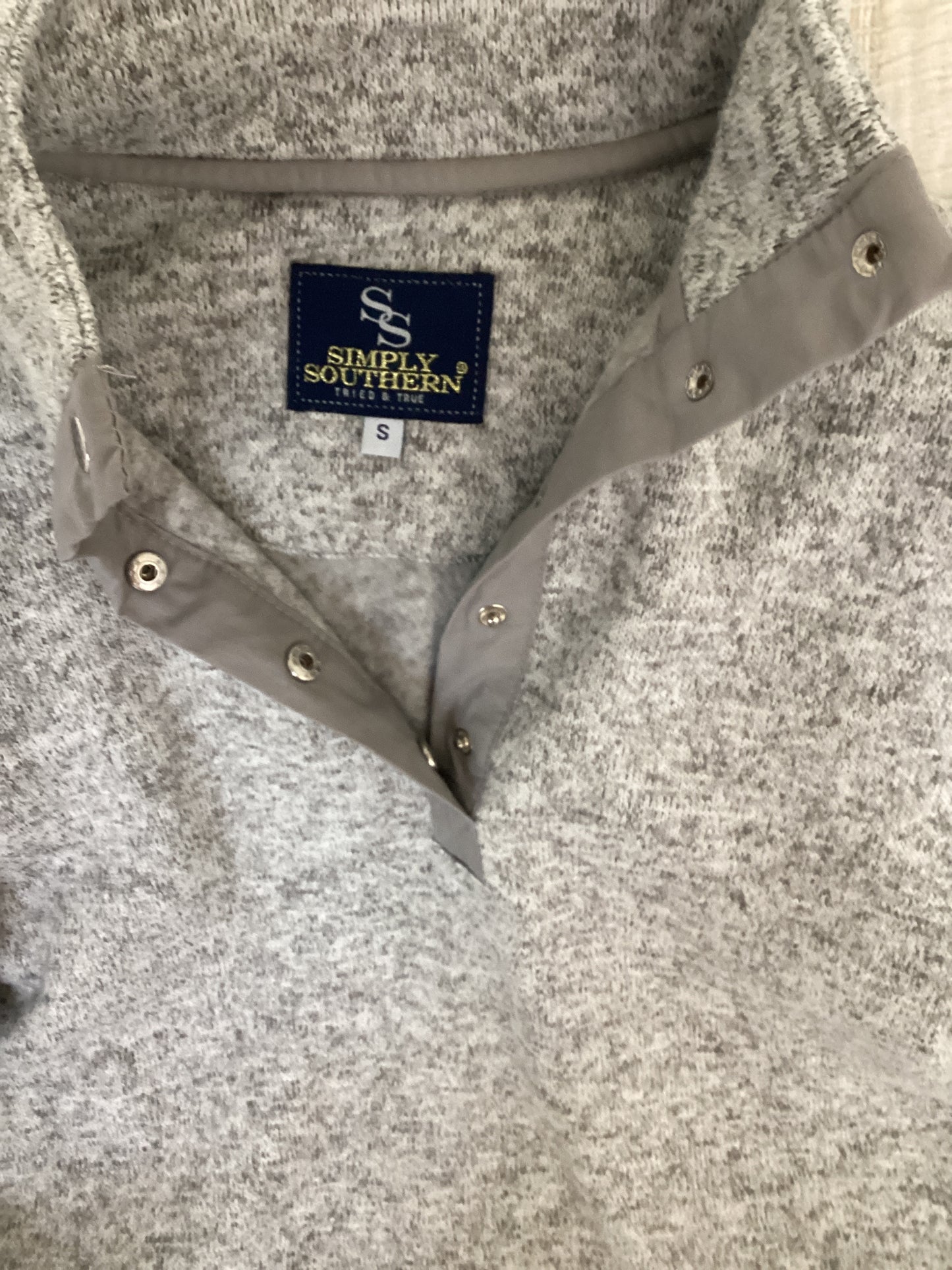 Simply Southern Women’s 1/4 Snap Neck Fleece Pullover (S)