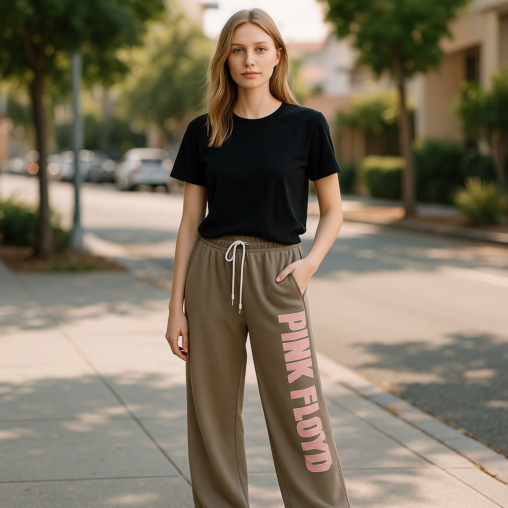 Pink Floyd Wide Leg Sweat Pants