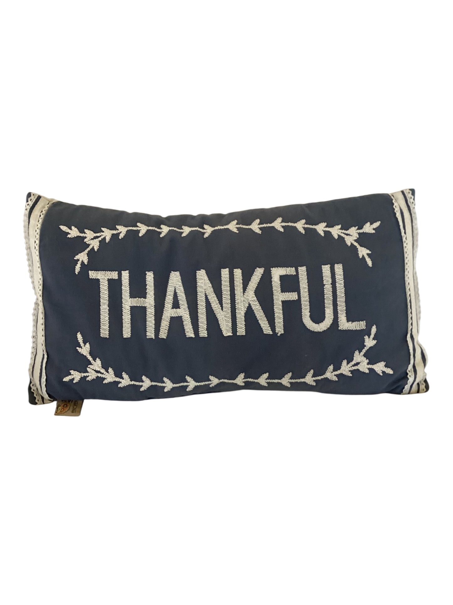 Thankful Embroidery Lumbar Pillow
