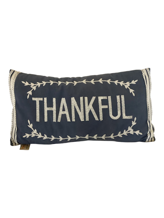 Thankful Embroidery Lumbar Pillow