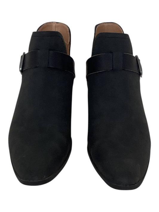 Wonderly Black Maeve Pull On Buckled Ankle Boots Women’s Size 9
