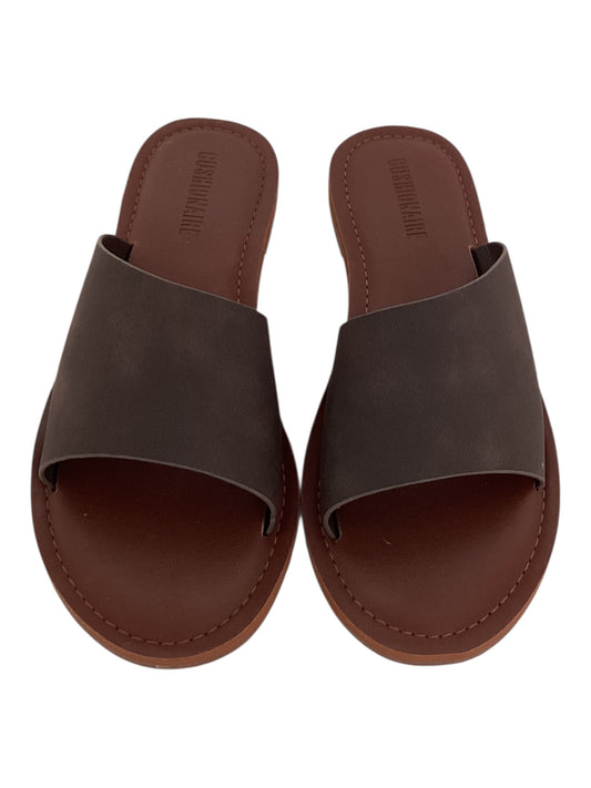 Cushionaire Carly One Band Slide Sandals Women’s Size 7.5  Espresso Vegan Suede