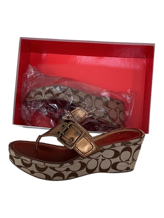 Women’s Coach Sherri Copper Wedge Sandals  Size 8