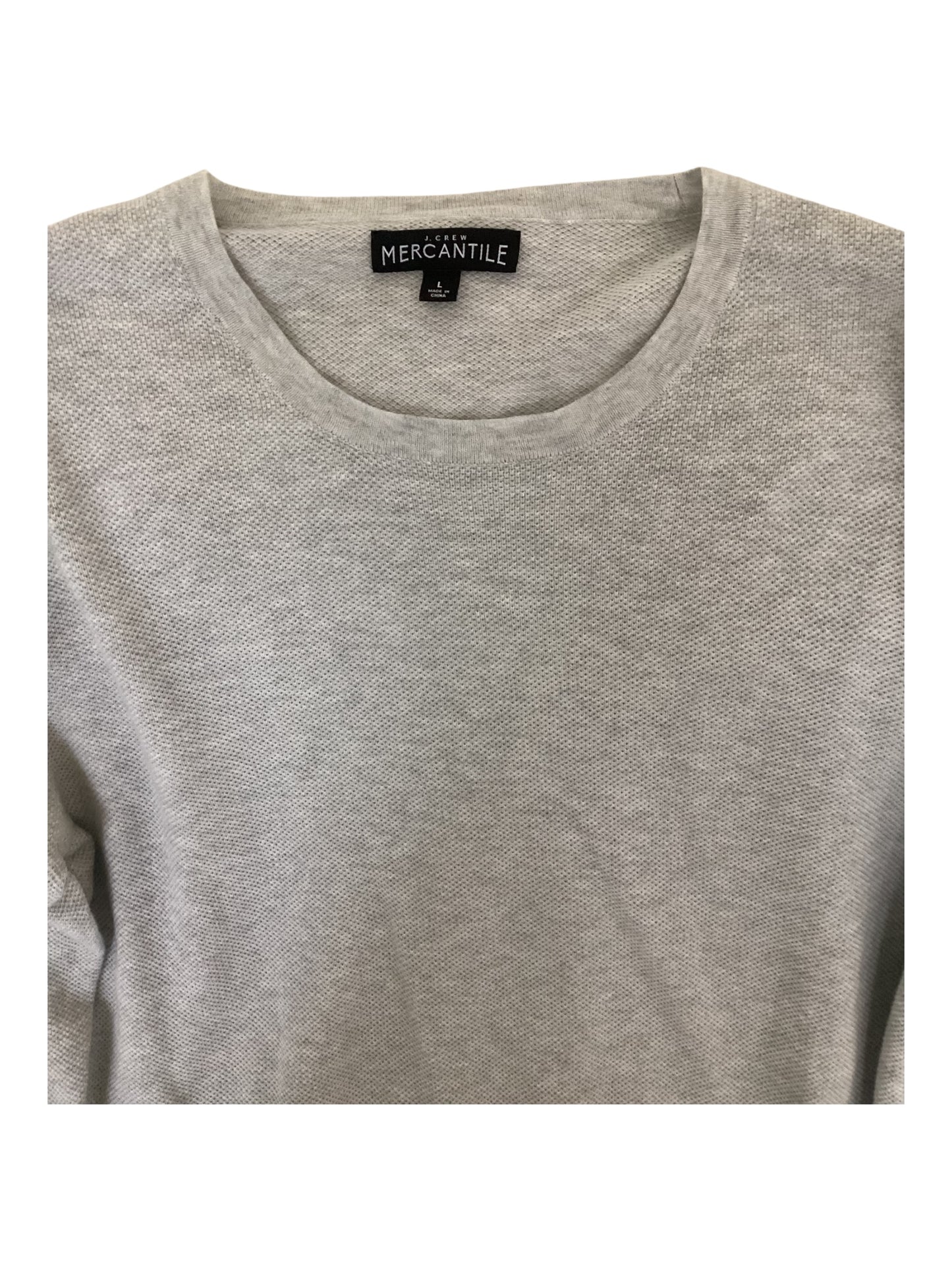J. Crew Mercantile Gray Long Sleeve Thermal Crew Neck Shirt Size L