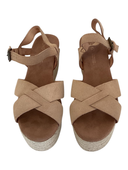 Tom’s Willow Wedge Sandal Women’s Size 8 Tan