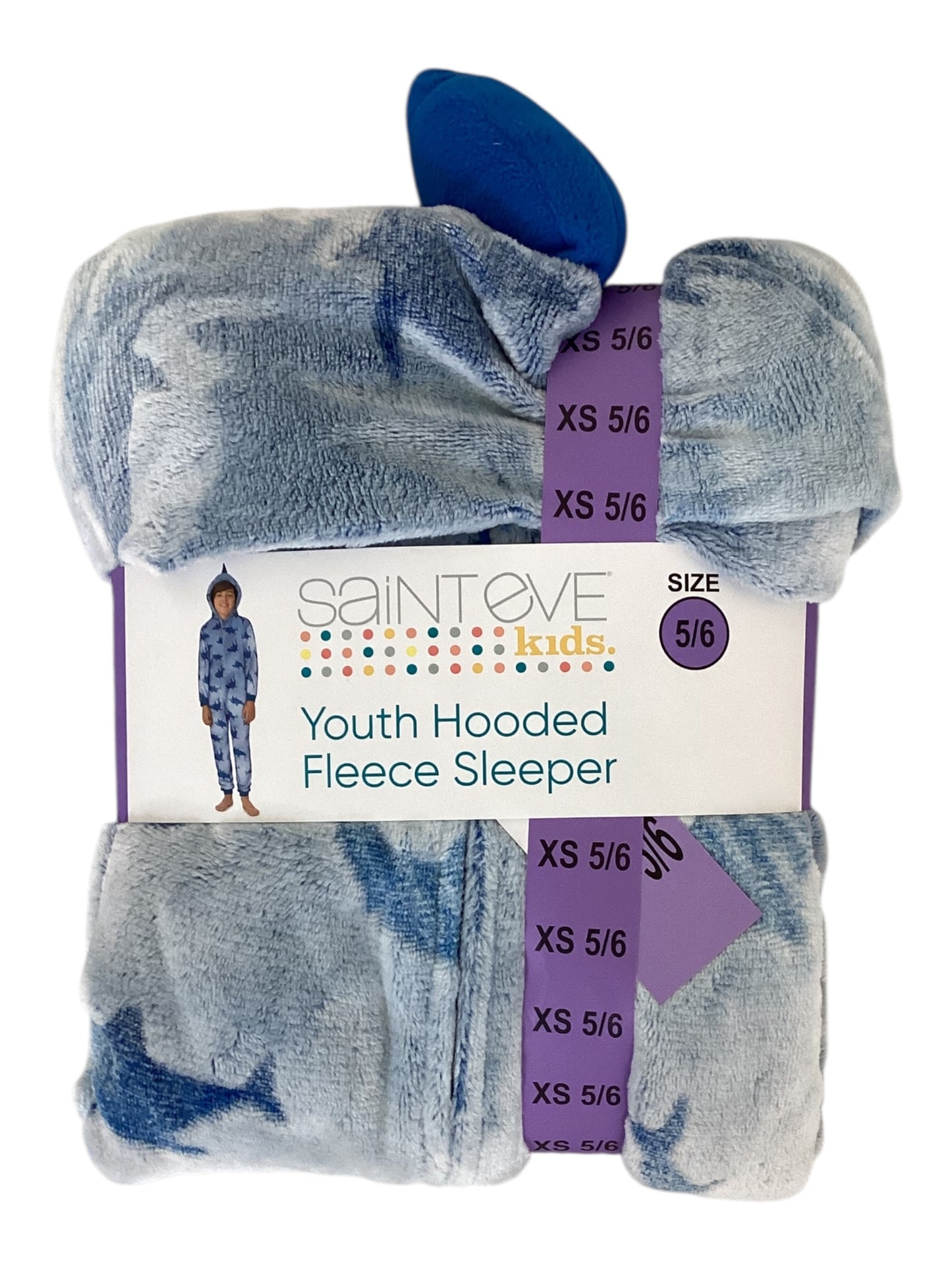 Sainteve Blue Shark Fleece Hooded Sleeper
