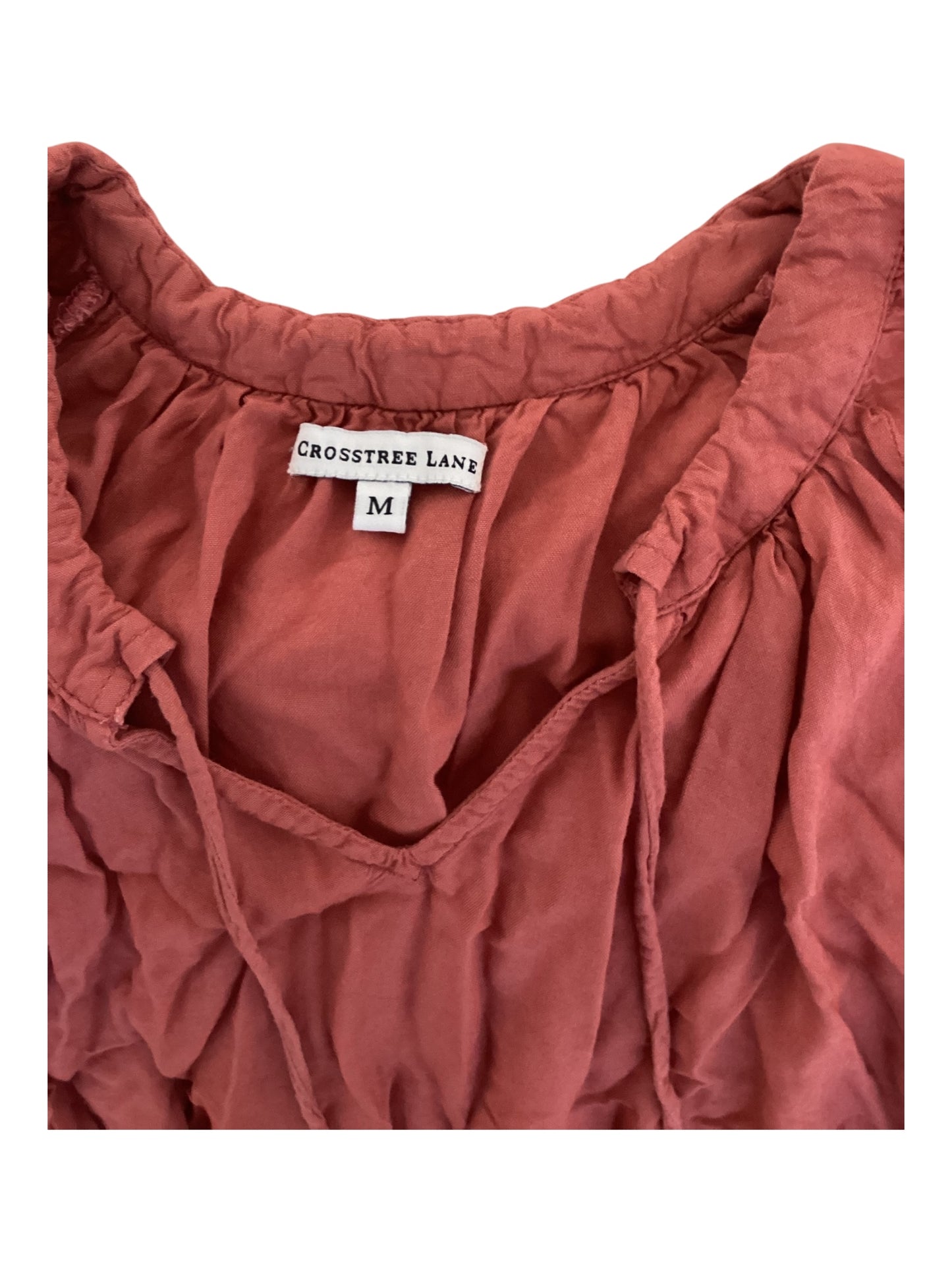 Crosstree Lane Peasant Boho Blouse Burnt Orange Size M