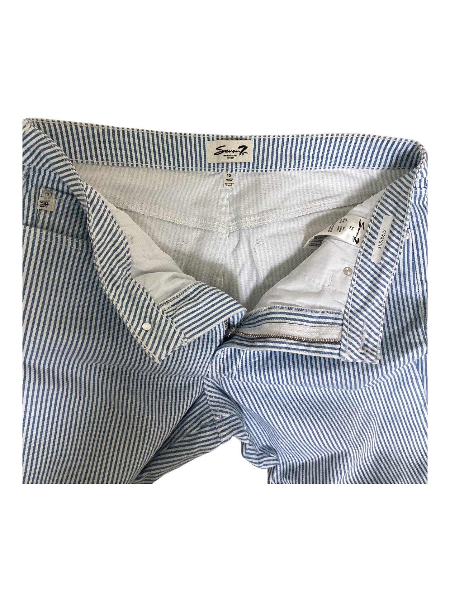 Seven Blue Stripe 90’s Straight Jeans Size 12