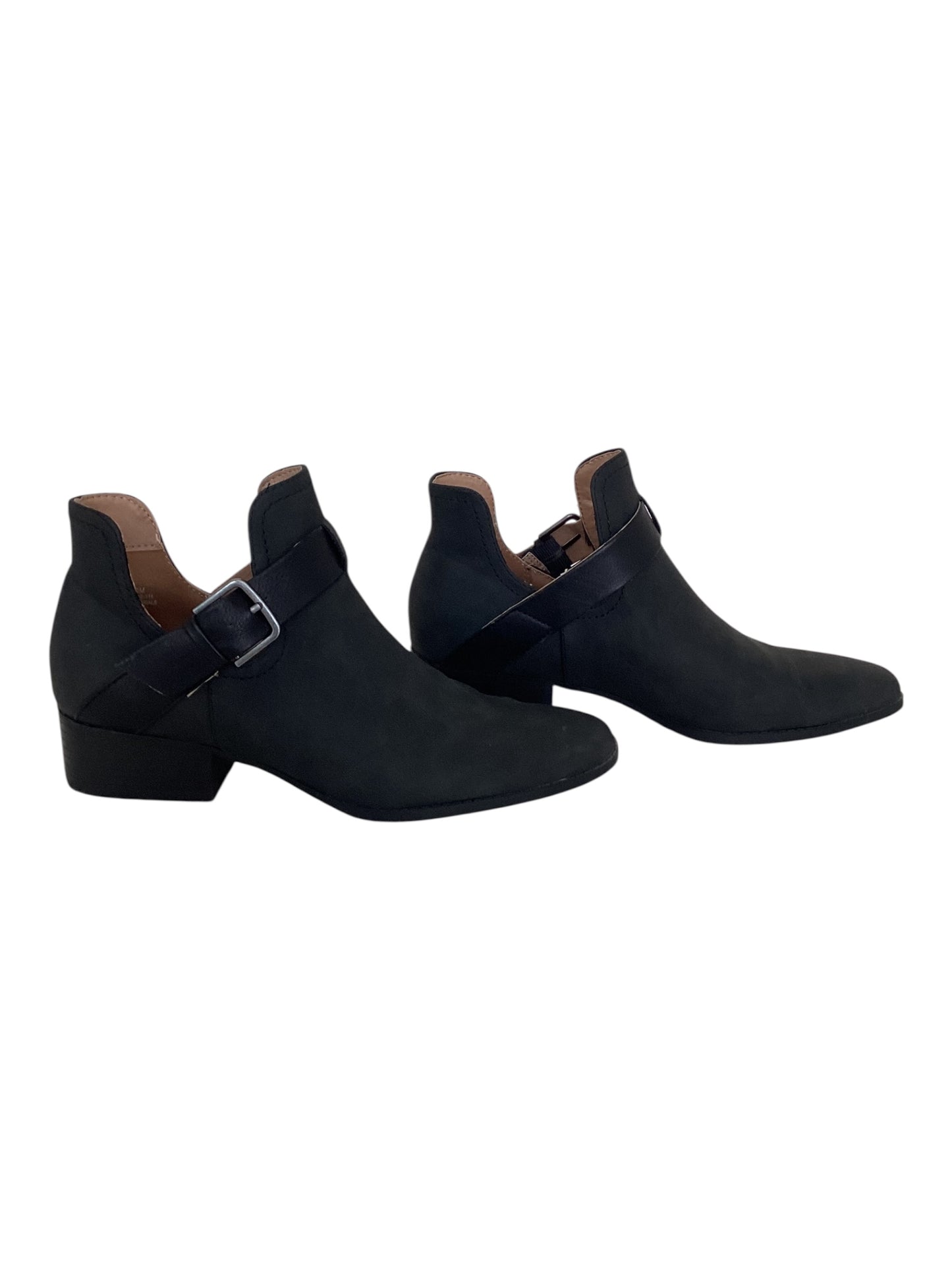 Wonderly Black Maeve Pull On Buckled Ankle Boots Women’s Size 9