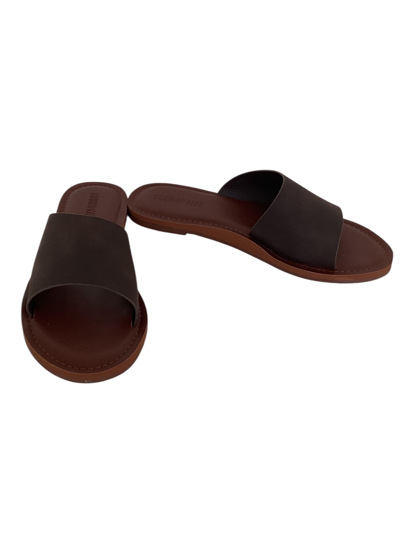 Cushionaire Carly One Band Slide Sandals Women’s Size 7.5  Espresso Vegan Suede