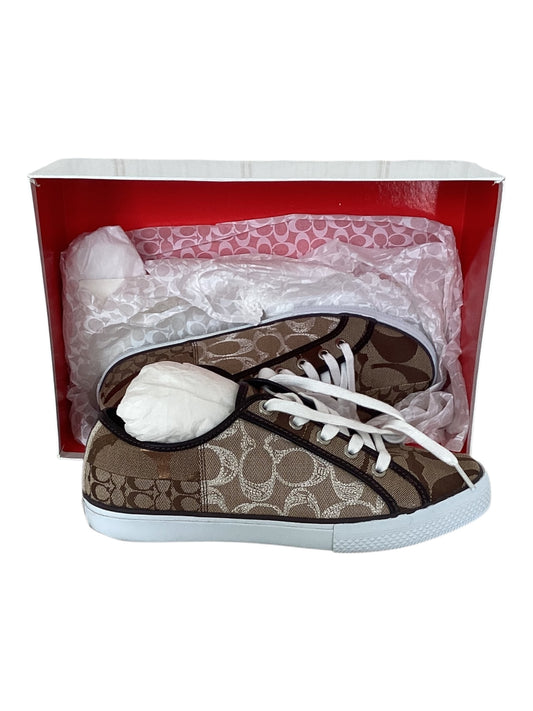 Women’s Coach Merl Sneakers Size 8 Color Bronze,Brown & Cream