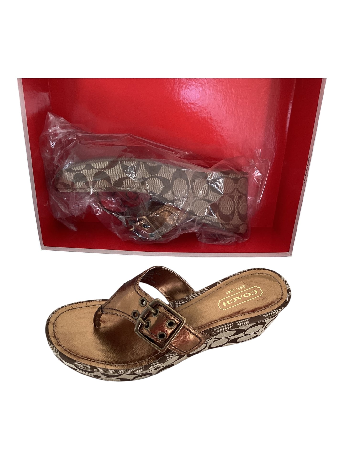 Women’s Coach Sherri Copper Wedge Sandals  Size 8