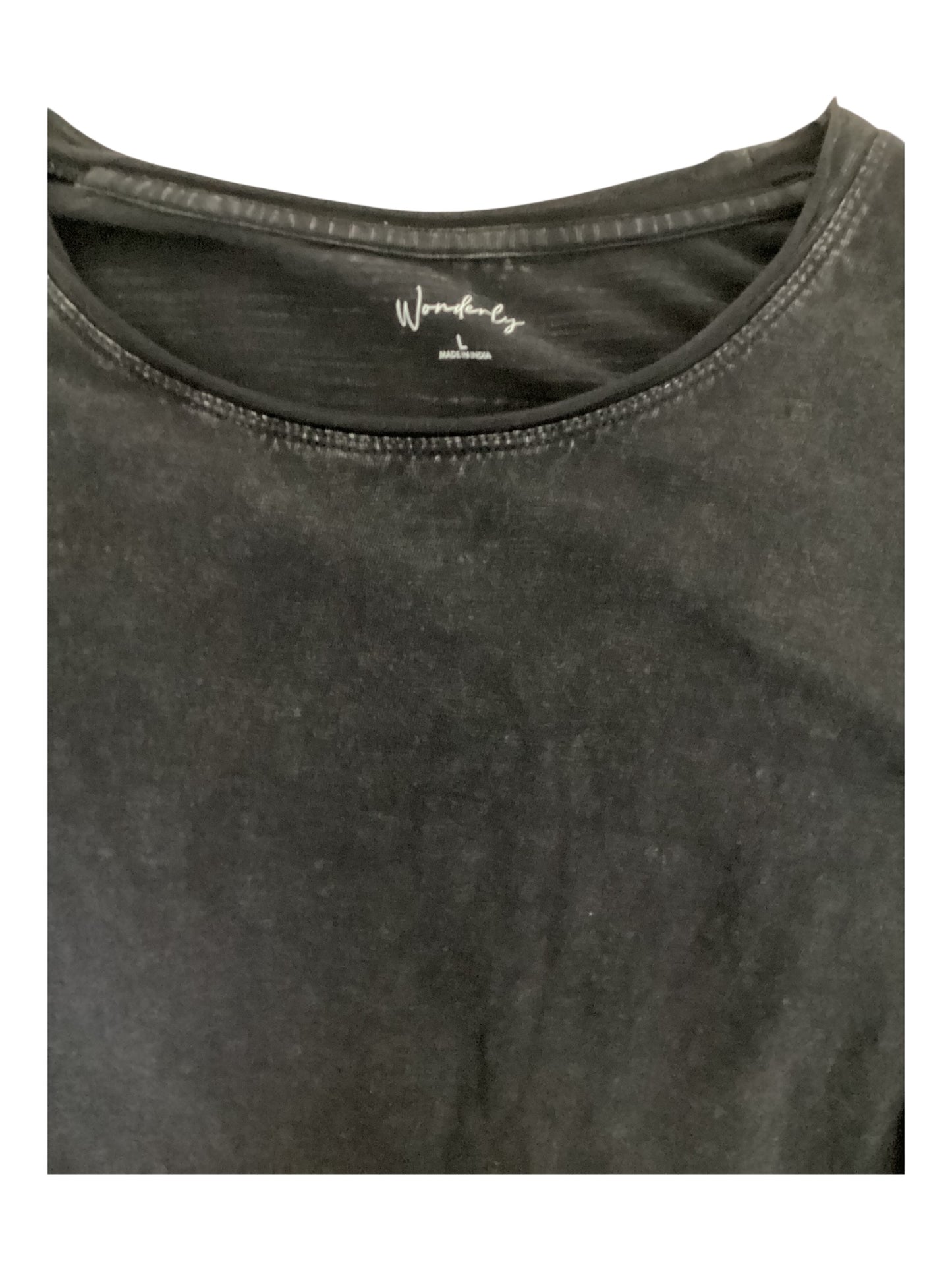 Wonderfly Distressed Long Sleeve Shirt Women’s Size L Black