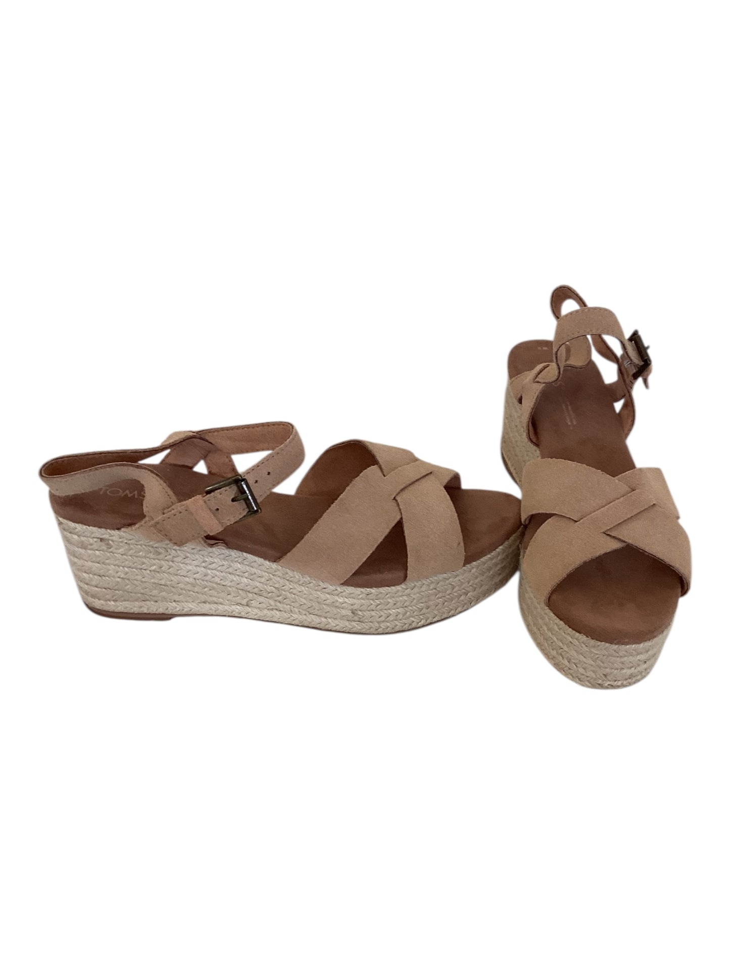 Tom’s Willow Wedge Sandal Women’s Size 8 Tan