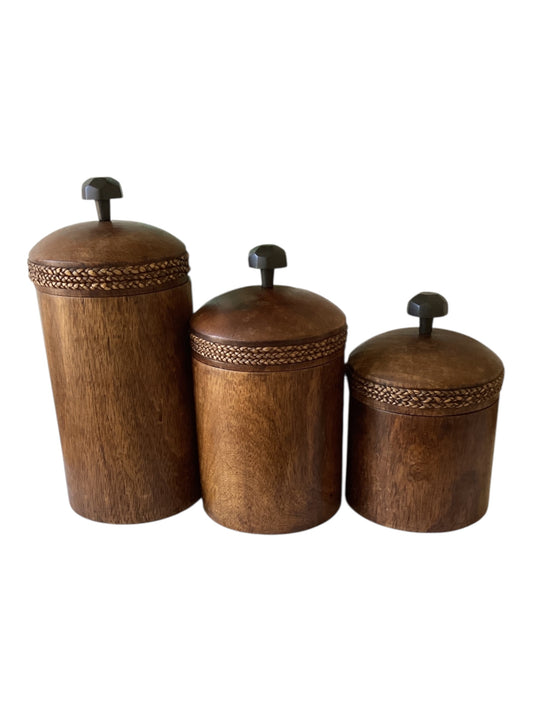 Vintage Interlude Home Inc Wooden Container set. Made in Thailand