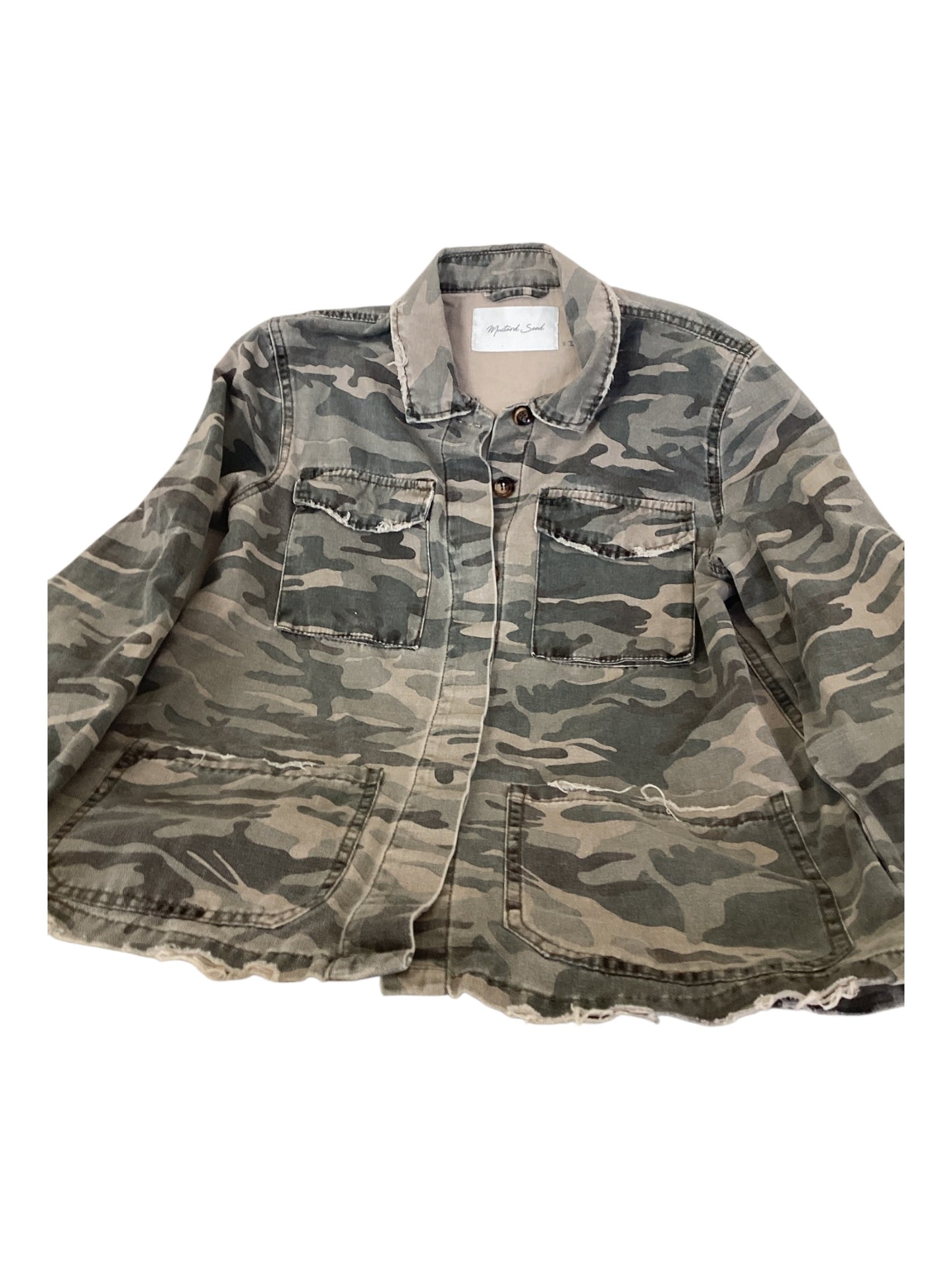 Mustard Seed Distressed Military Jacket