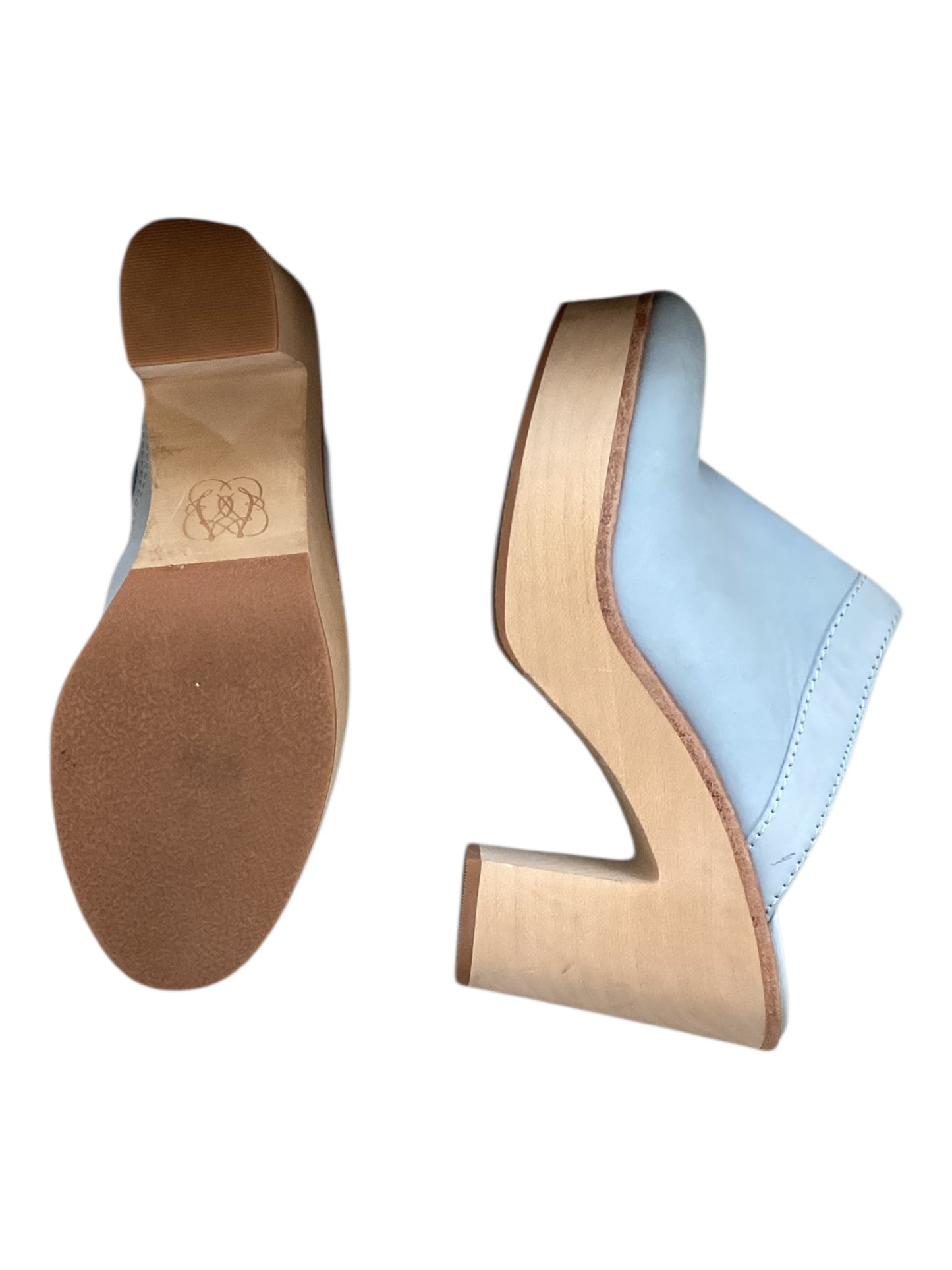 Antonio Melani x Kimberly Whitman Camilla Sky Blue Leather Clogs