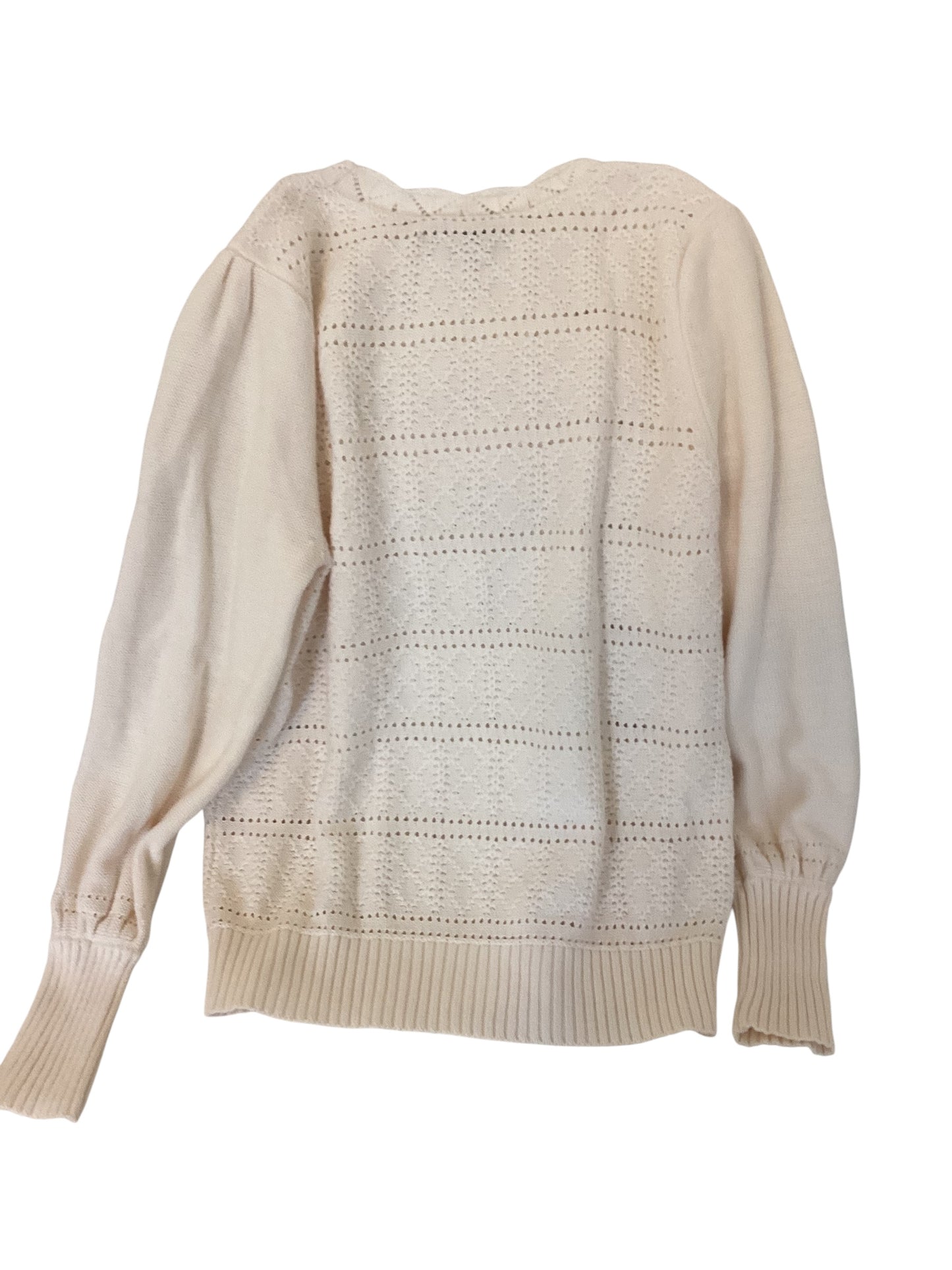 Loft Cream Pointelle Sweater Size Medium