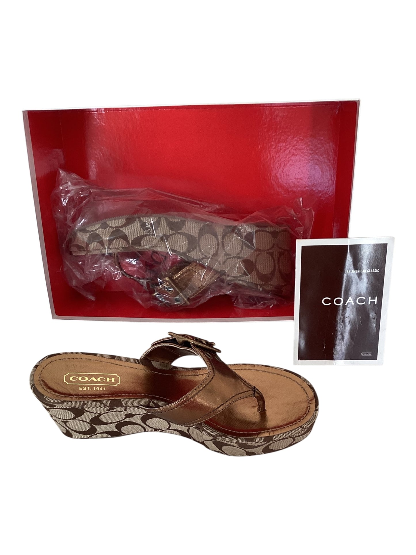 Women’s Coach Sherri Copper Wedge Sandals  Size 8