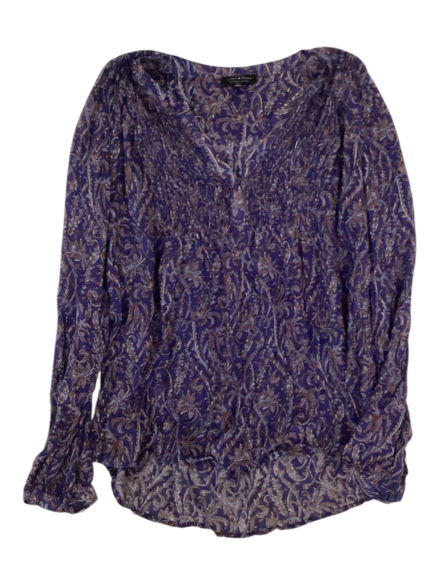 Women’s Lucky Brand Purple Floral Blouse Size SP