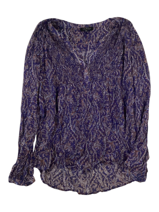 Women’s Lucky Brand Purple Floral Blouse Size SP