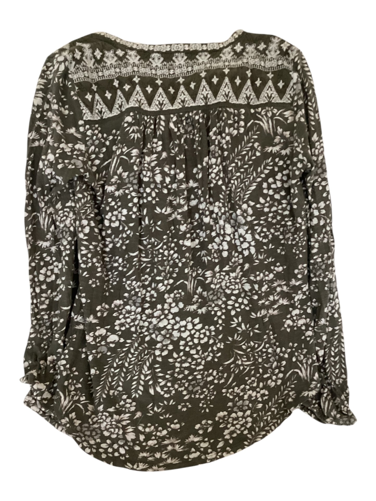 Women’s Lucky Brand Dark Green Floral Tunic Size SP