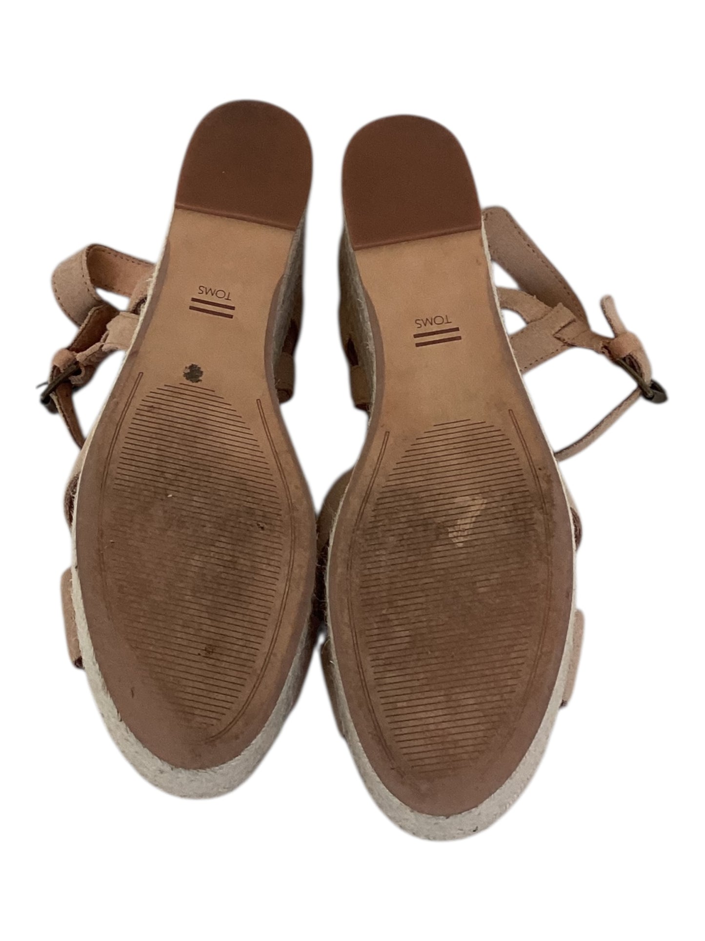 Tom’s Willow Wedge Sandal Women’s Size 8 Tan