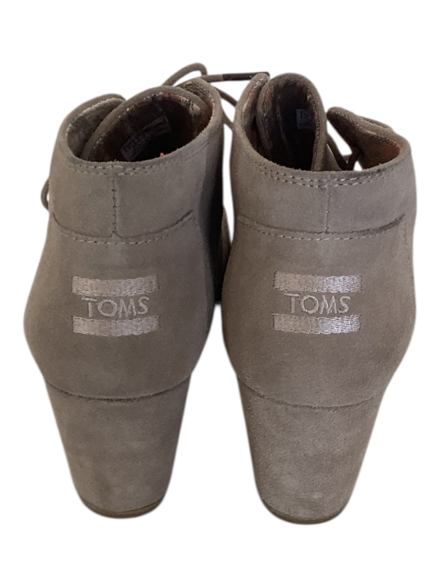 Tom’s Desert Wedge Lace Up Bootie Women’s Size 9W Taupe