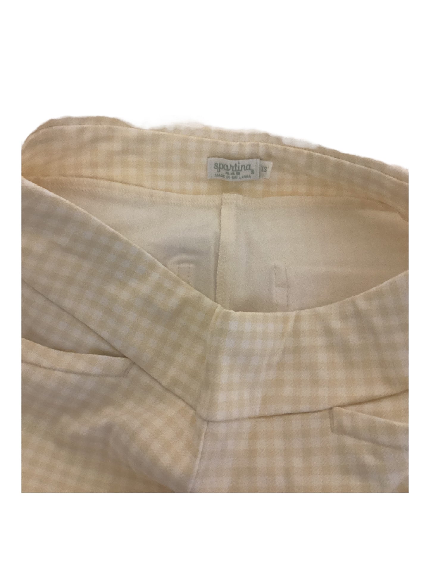 Spartina 449 Maren Pull On Pants Stretchy Yellow Plaid Women’s XS