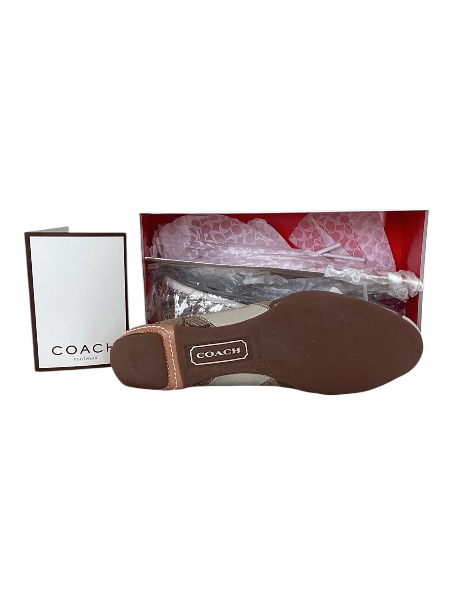 Women’s Coach Jasmine Flats Cream & Brown Size 8