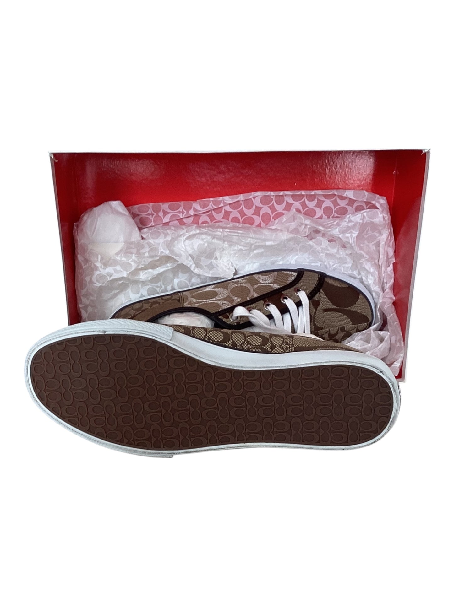 Women’s Coach Merl Sneakers Size 8 Color Bronze,Brown & Cream