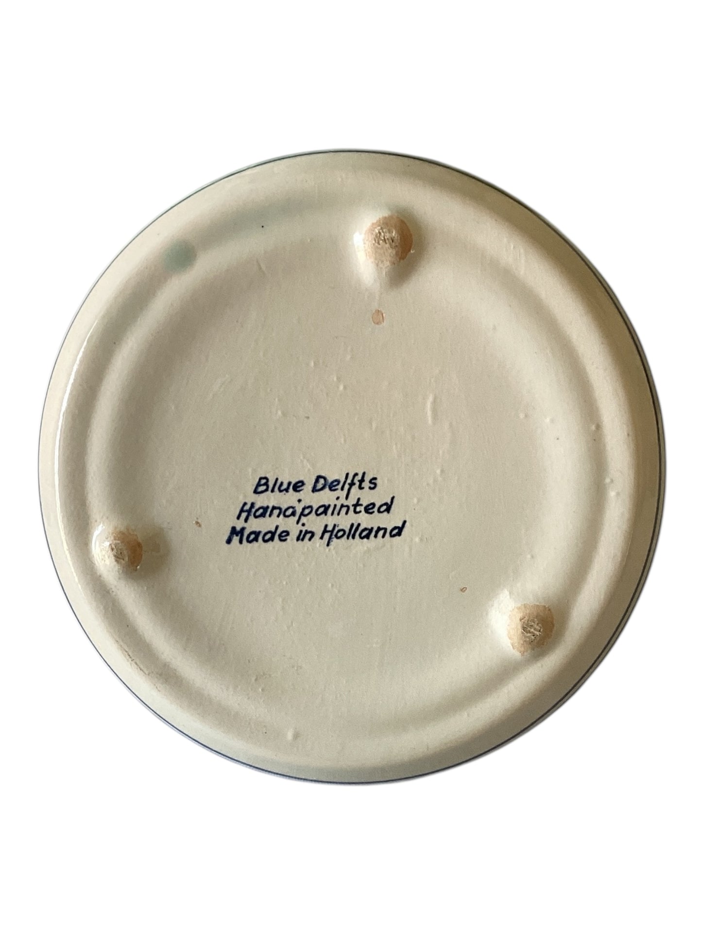 Vintage Blue Delft Holland Round Hand Painted Trinket Box