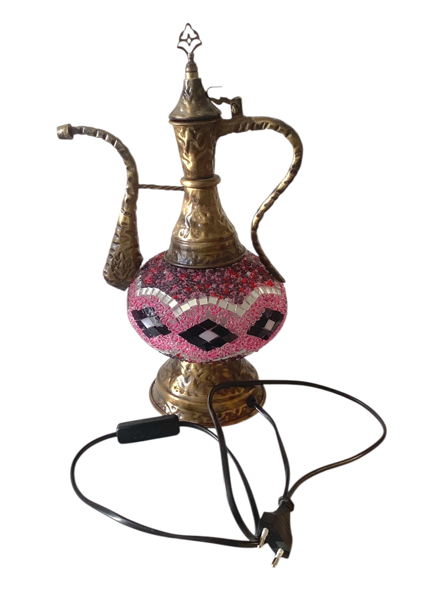 Turkish Teapot Mosaic Diamond Pattern Lamp