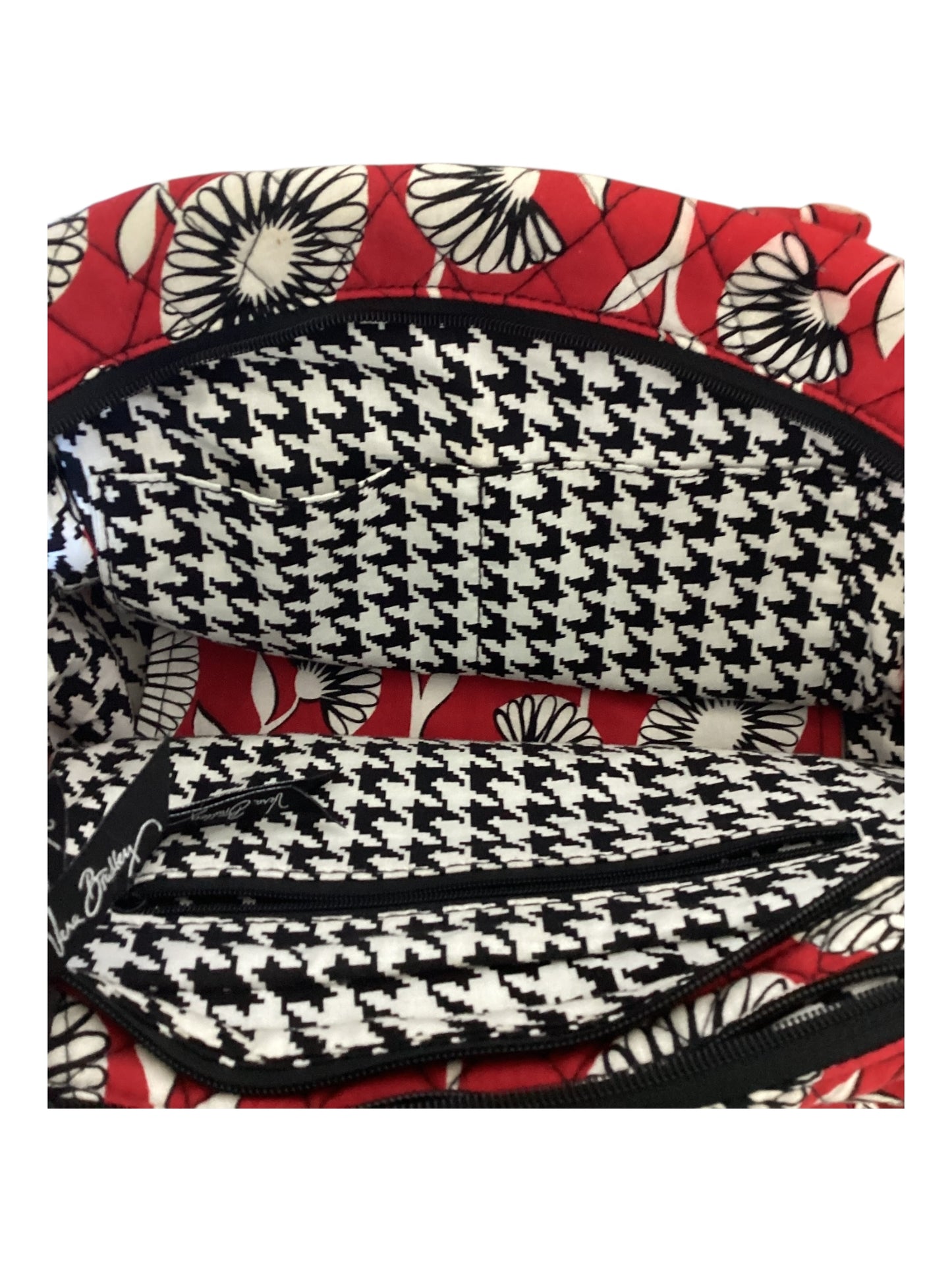 Vera Bradley Red White Defo Daisy Little Better Bag and Wallet set