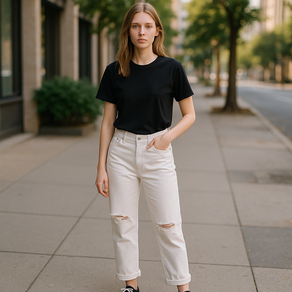 Gap Cheeky Straight Sky High Distressed White Jeans