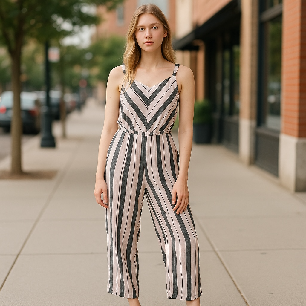 Vincent Camuto Pink Striped Jumpsuit