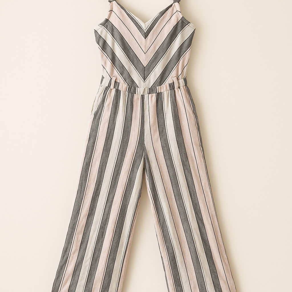 Vincent Camuto Pink Striped Jumpsuit