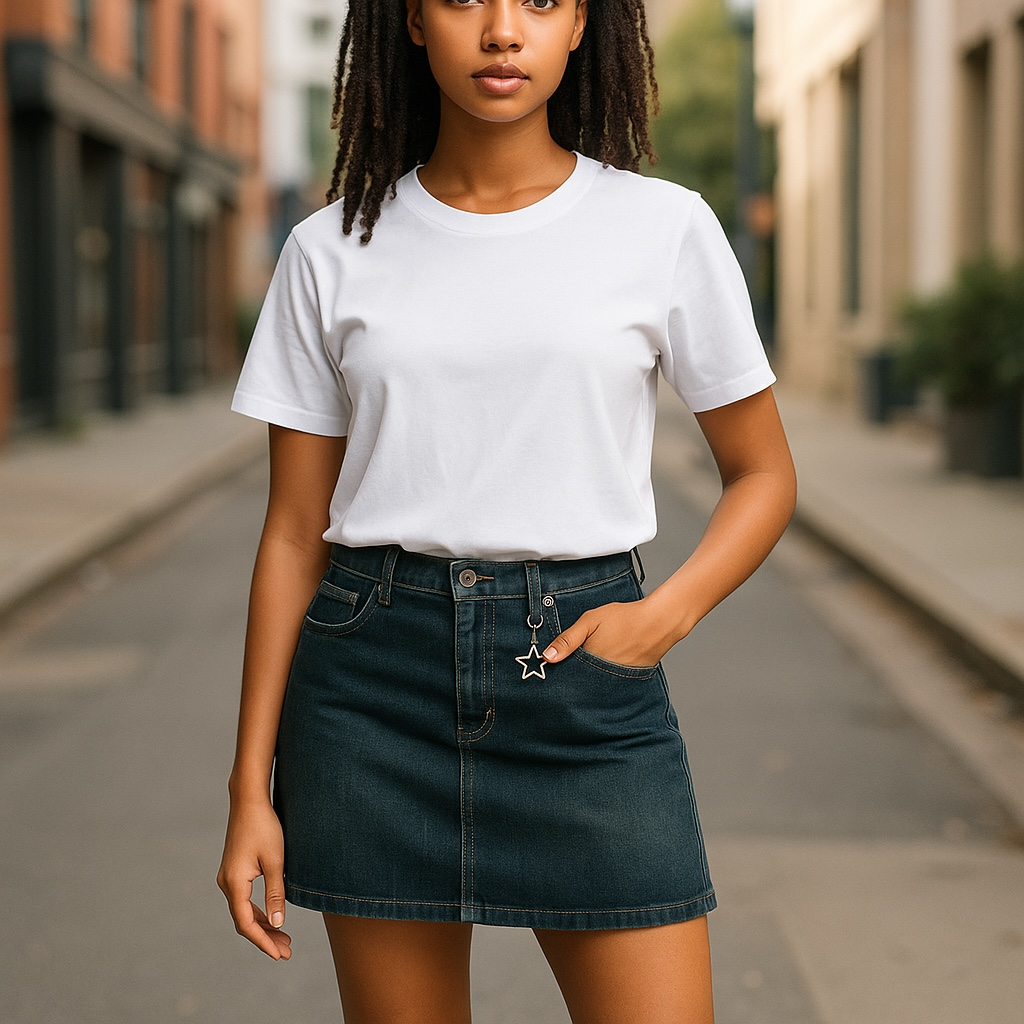 Carolina Blues Plus Jean Skirt