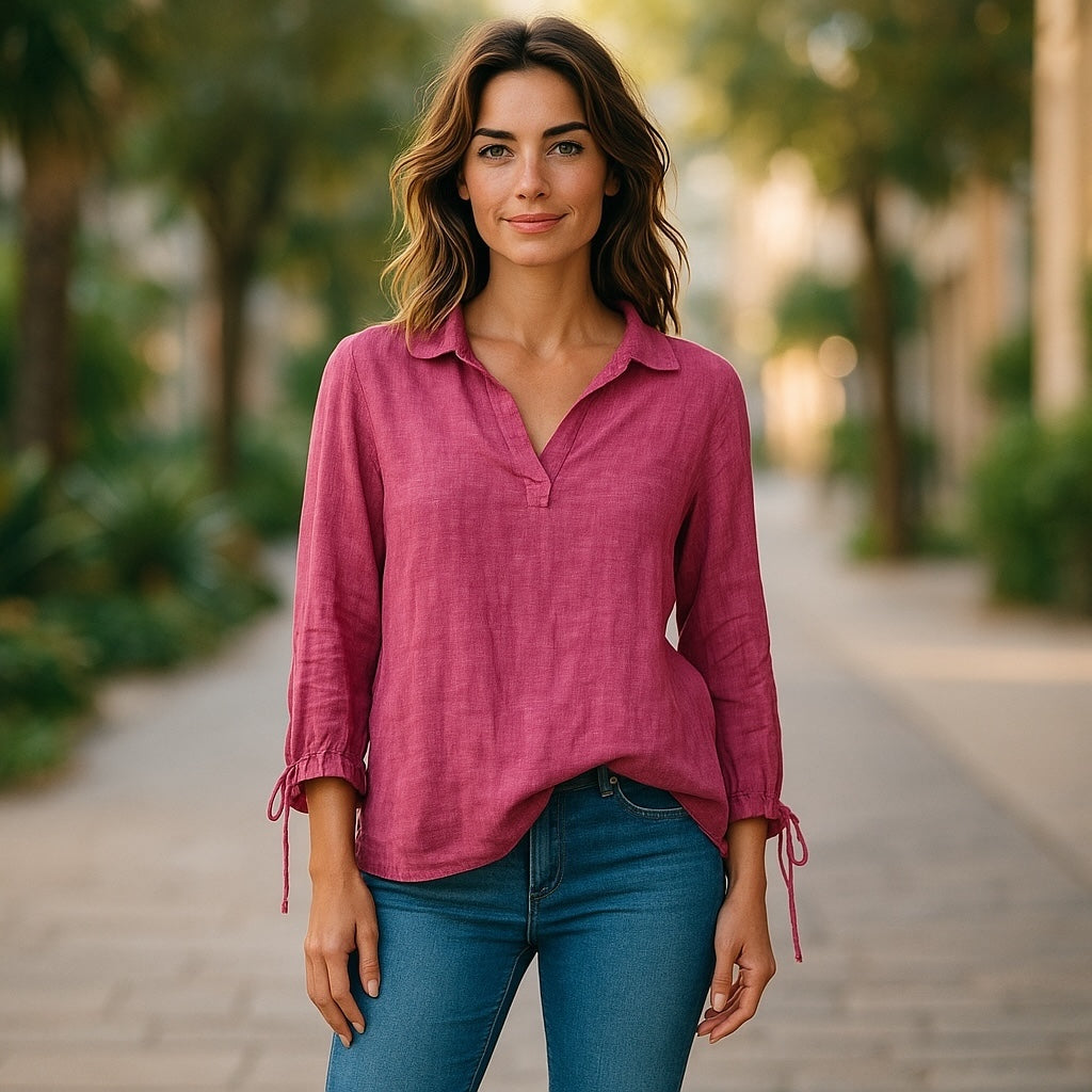 Isaac Mizrahim 100% Linen Blouse