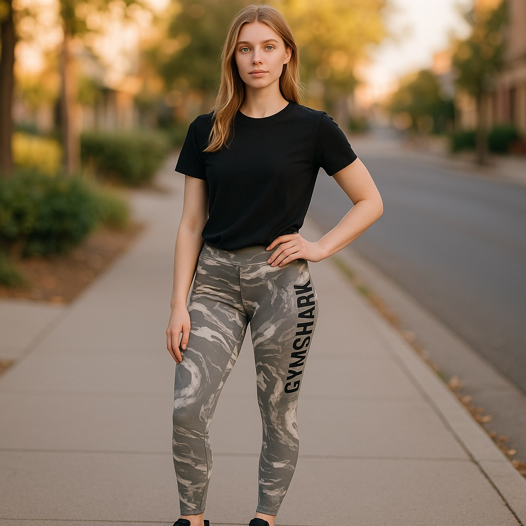 Gymshark Gray Marble Power Leggings