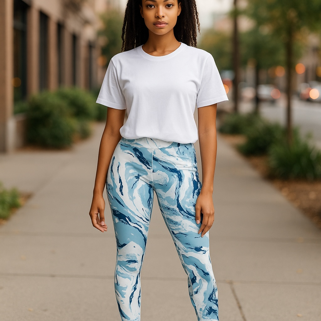 Gymshark Blue Marble Power Leggings