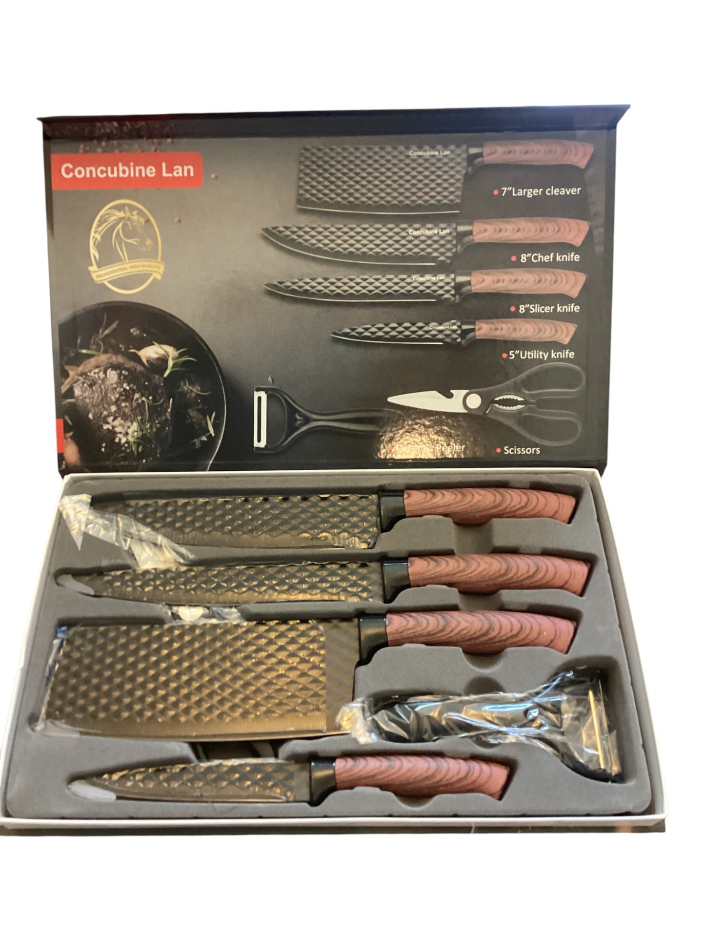 Concubine Lan 6 Piece Knife Set | Premium Kitchen Knife Collection with Modern Design