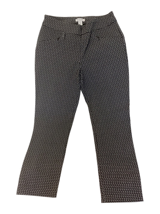 Carolina Belle Montreal Pants Women’s Size 6 – Black Print Flat Front Straight Leg Trousers