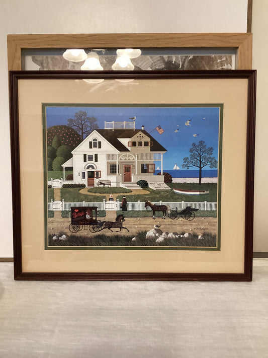 Charles Wysocki “Pickwick Cottage” Newly Framed American Rual Art