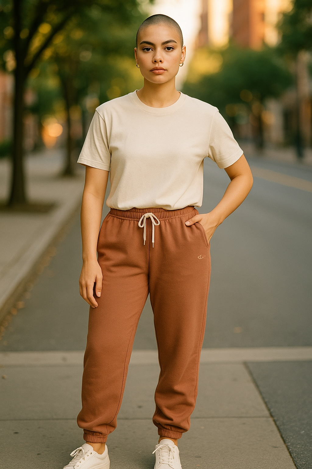 Women’s Medium Champion Baggy Sweatpants- Peach