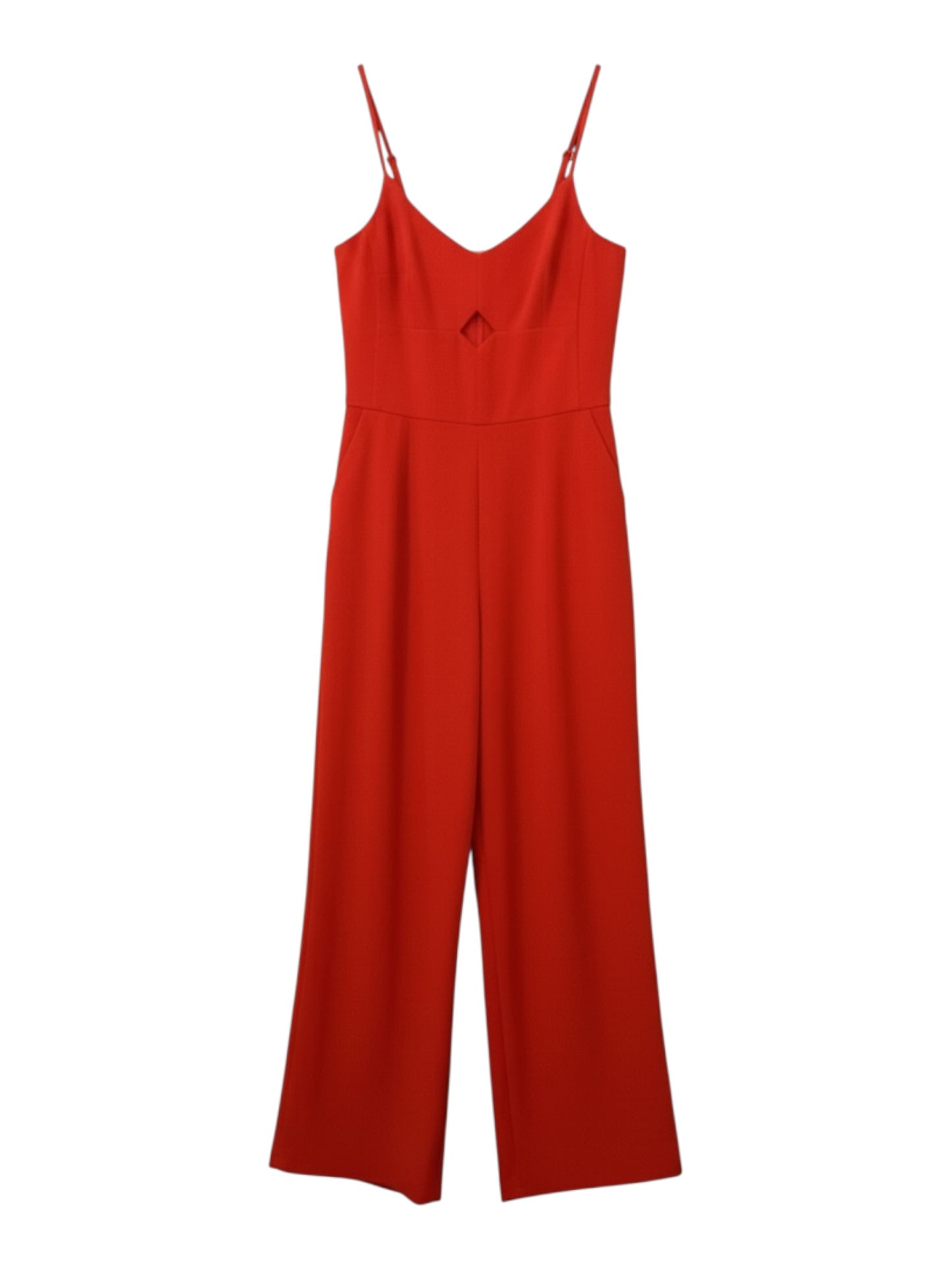Trina Turk Sunbeam Jumpsuit – Red / Sunset Tangerine Diamond Cutout Romper Size 4