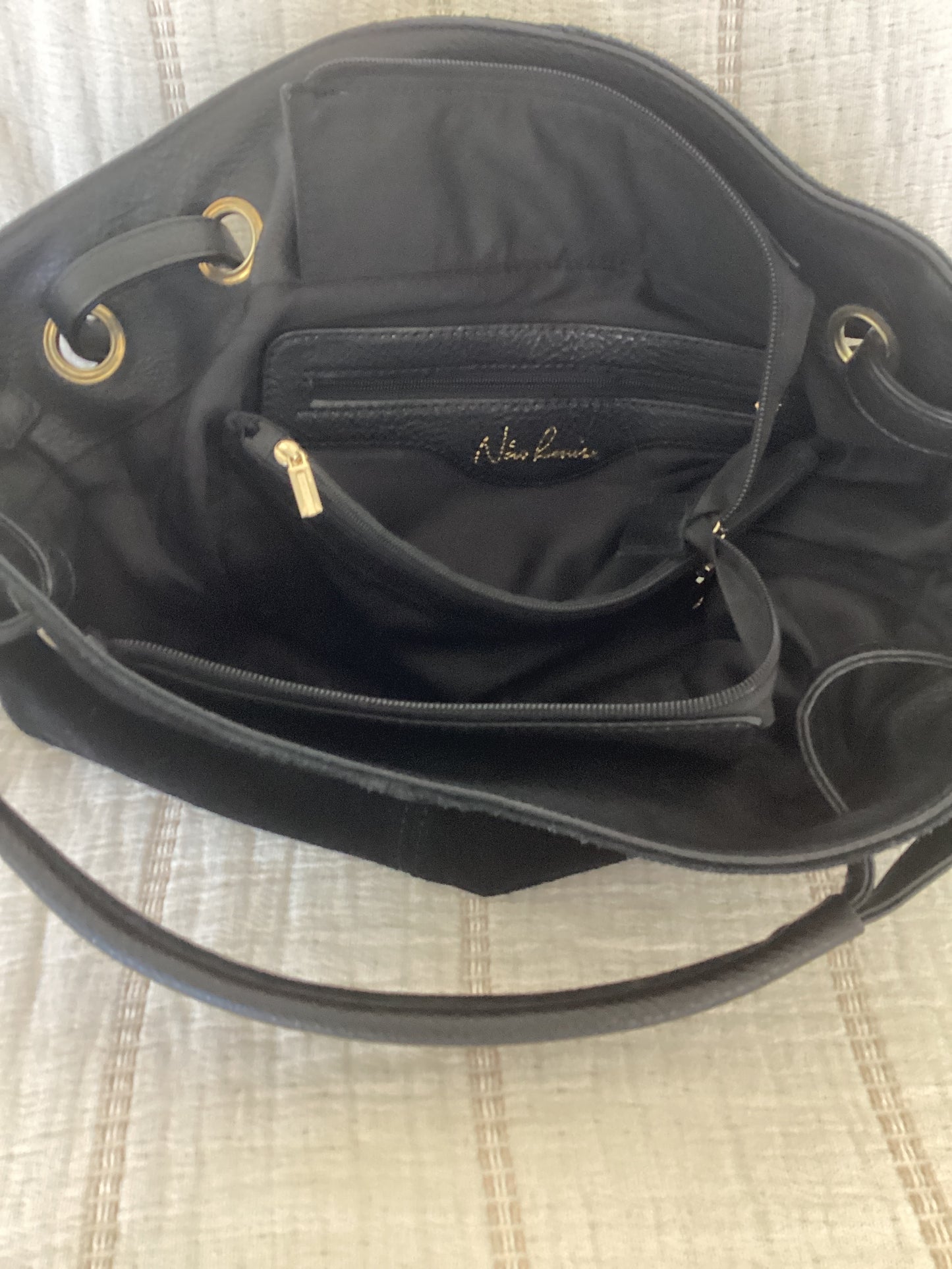 Nico Louise Black Suede Bag